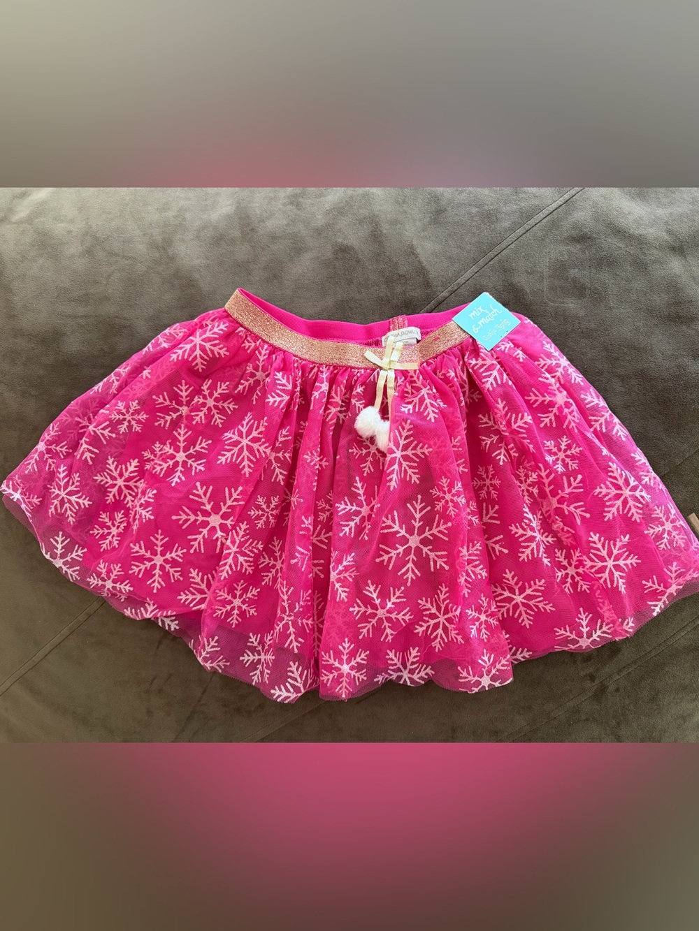 Cynthia Rowley Hot Pink Tulle Skirt with Gold Accents